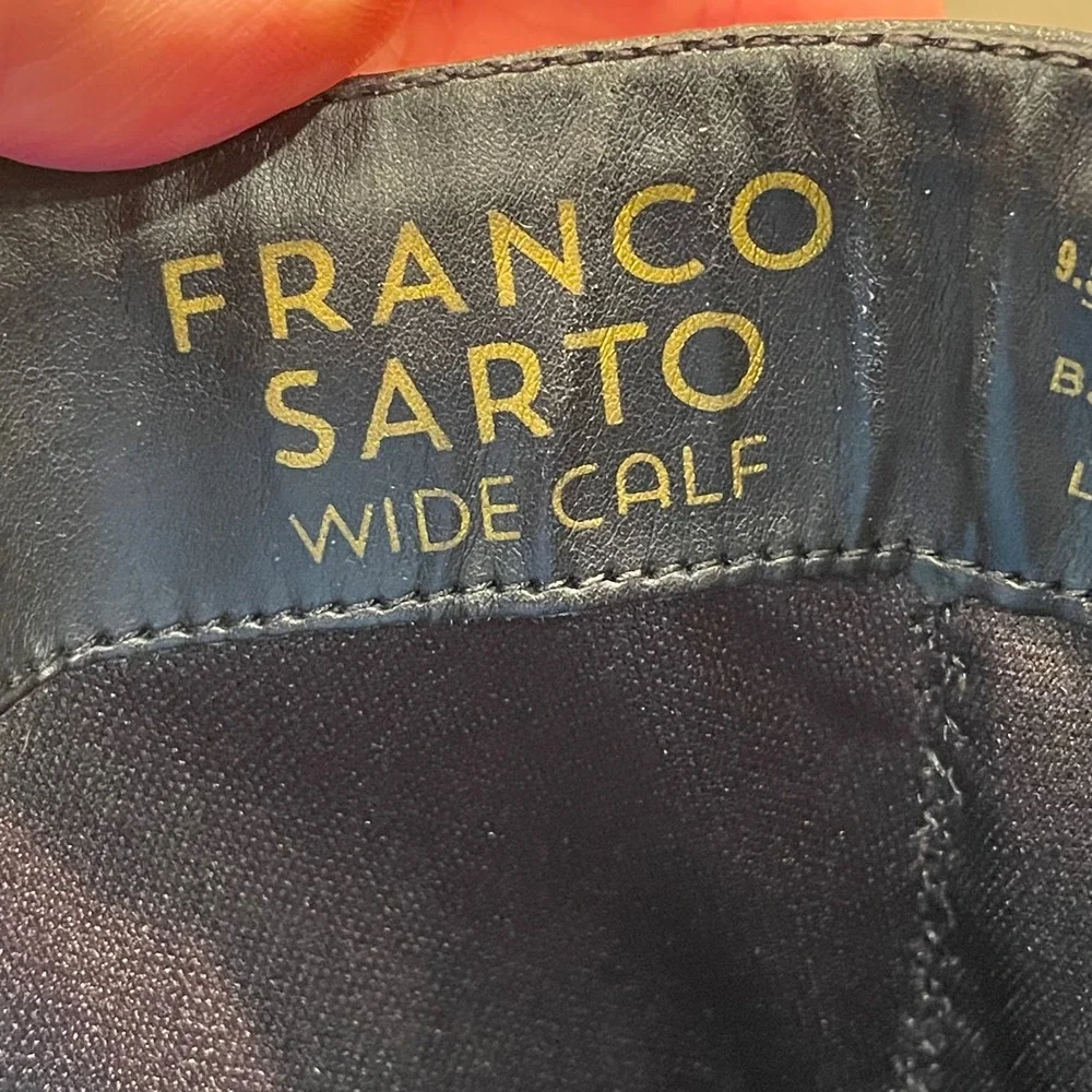 Franco Sarto Lizbeth Black Leather Wide Calf Riding Boots Womens 9.5M WC - Picture 6 of 9